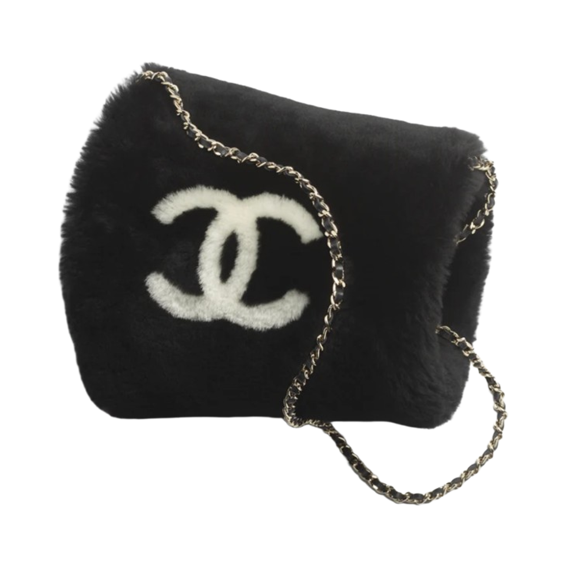샤넬 머프 시어링 램스킨 블랙 에크루(Chanel Muff Shearling Lambskin Black Ecru) - 1