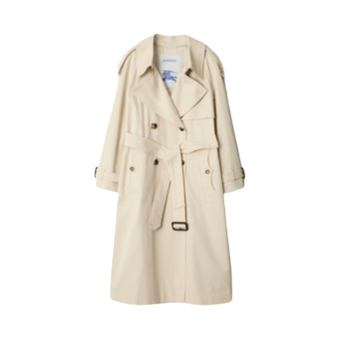 (W) 버버리 롱 개버딘 피츠로비아 트렌치 코트 클램 베이지((W) Burberry Long Gabardine Fitzrovia Trench Coat Clam Beige) - 1