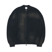 NOMANUAL Spray Dyeing Knit Zip-up Black