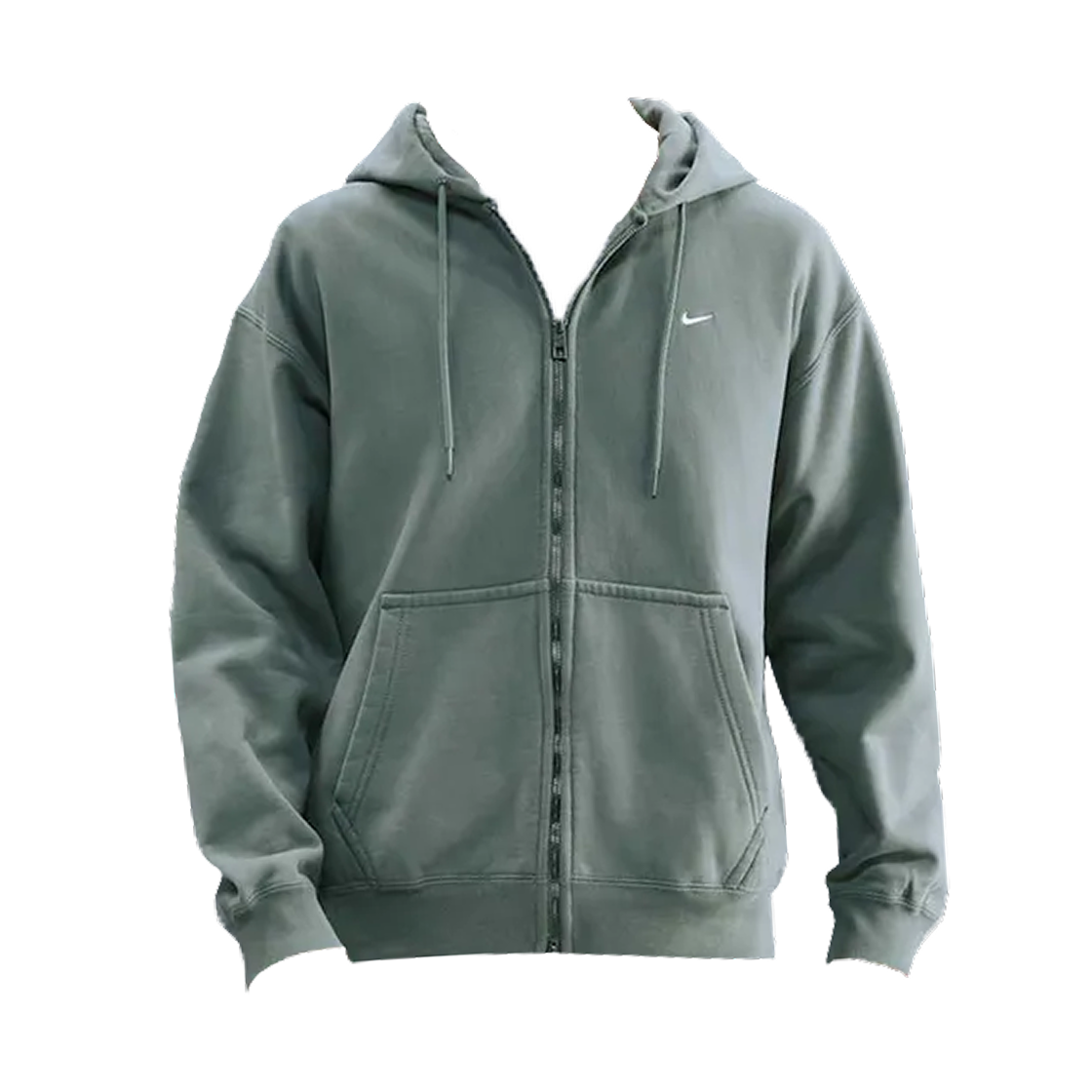 나이키 솔로 스우시 풀집 플리스 후드 클레이 그린 화이트 - 아시아