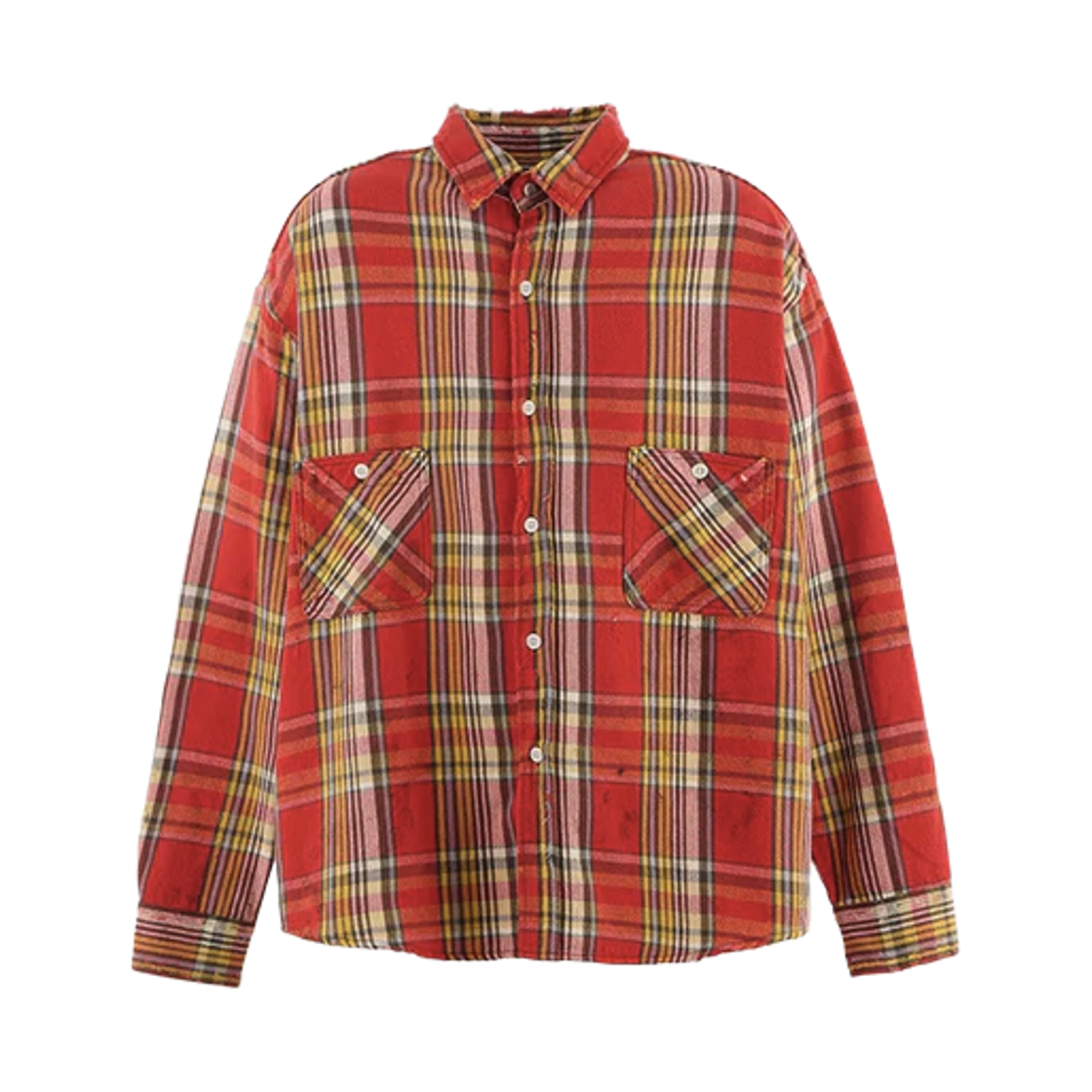 - Saint Mxxxxxx Flannel Shirt Check Red Yellow - 25AW