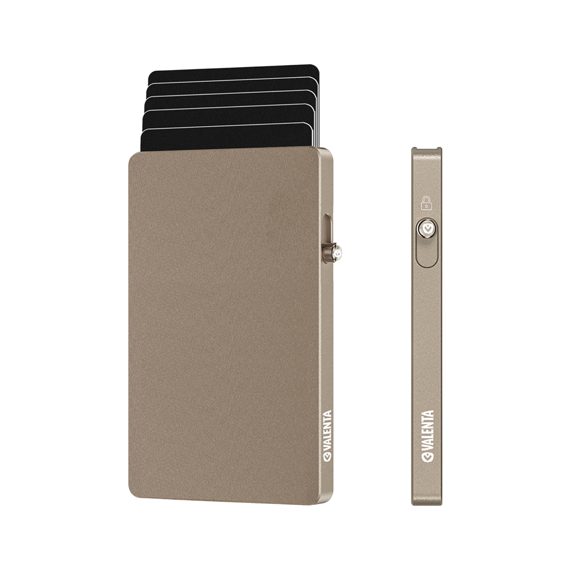 588294 VALENTA ALUMINUM MAGSAFE CARD WALLET NATURAL TITANIUM