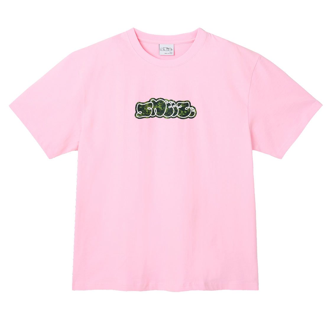 스니즈 매거진 디지 카모 로고 티셔츠 핑크