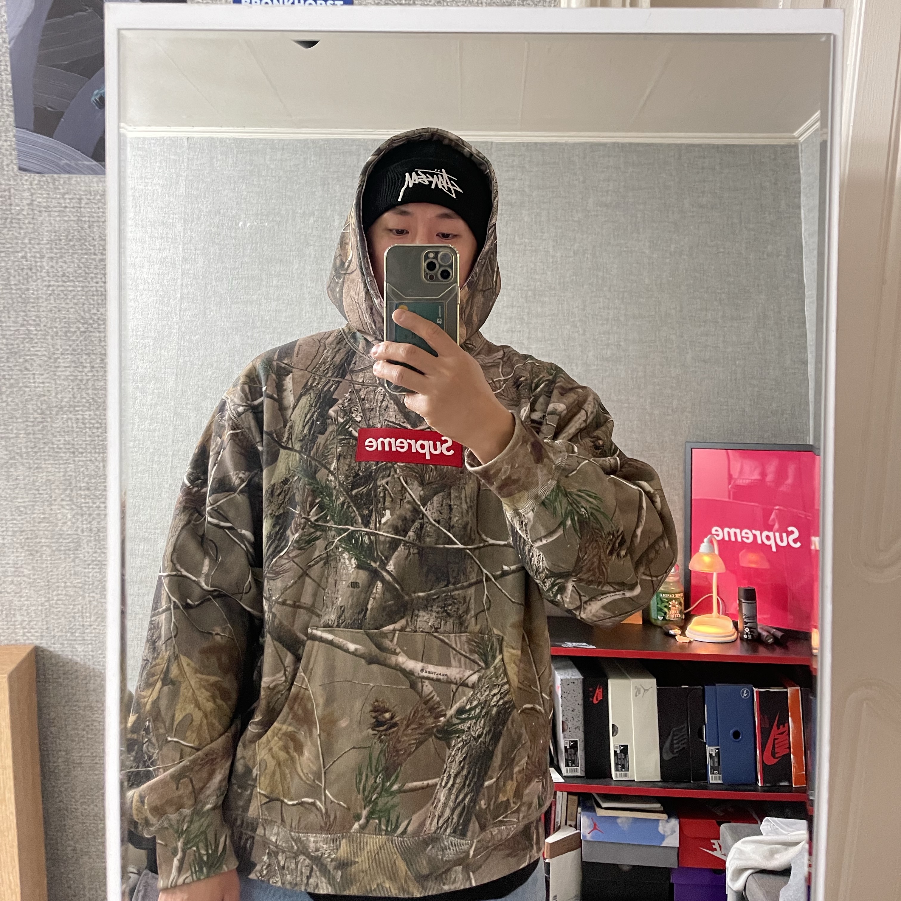 Supreme Box Logo Hooded Sweatshirt Realtree AP Camo - 25FW 착용 스타일 - 1