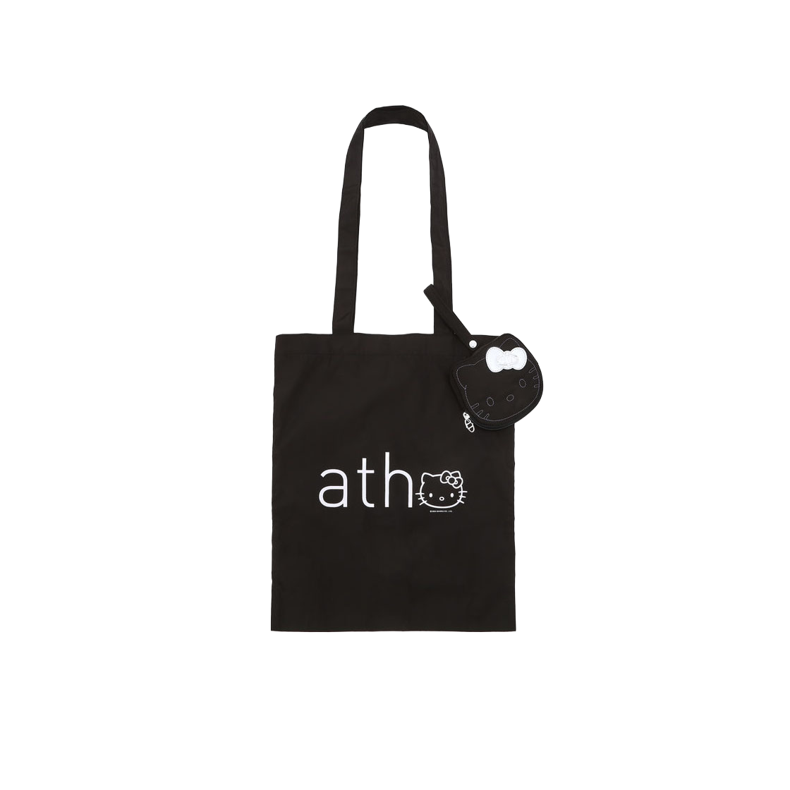 AAWA6E015BK Hello Kitty x Athe Black Pouch Keyring & Eco Bag