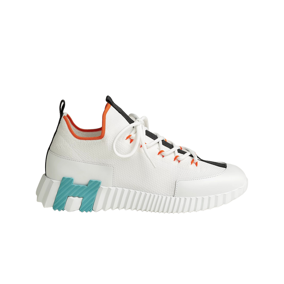 (W) 에르메스 리프트 슬립온 스니커즈 니트 카프스킨 & 멀티꼴로르 블랑((W) Hermes Lift Slip-On Sneakers Knit Calfskin & Multicolore Blanc) - 1