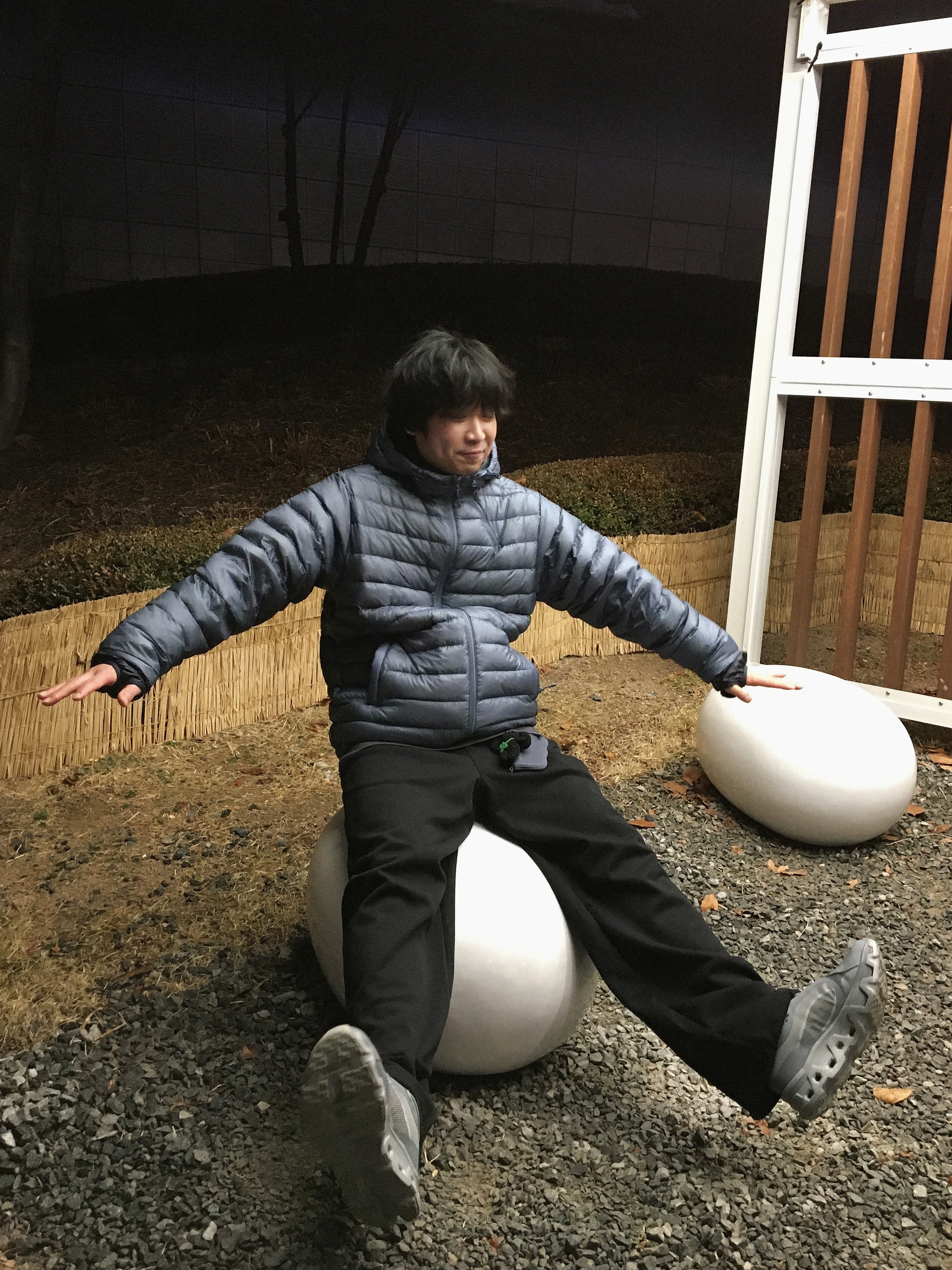 Sansan Gear Suffix Puffer Jacket Navy - 25FW, On Running x Post Archive Faction (Paf) Cloudmonster Hyper Phantom Apollo 착용 스타일 - 3