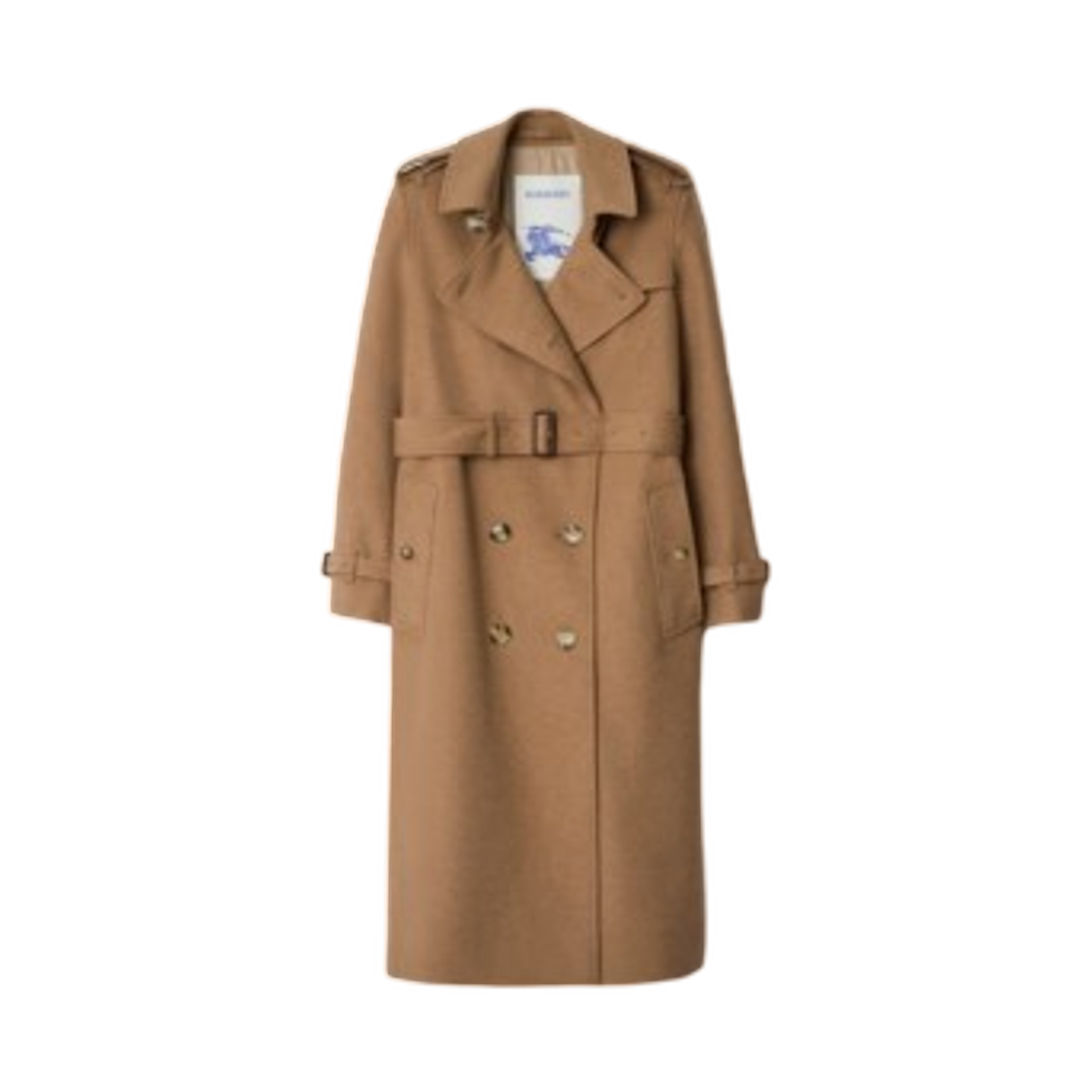 (W) 버버리 롱 캐시미어 켄싱턴 트렌치 코트 카멜 베이지((W) Burberry Long Cashmere Kensington Trench Coat Camel Beige) - 1