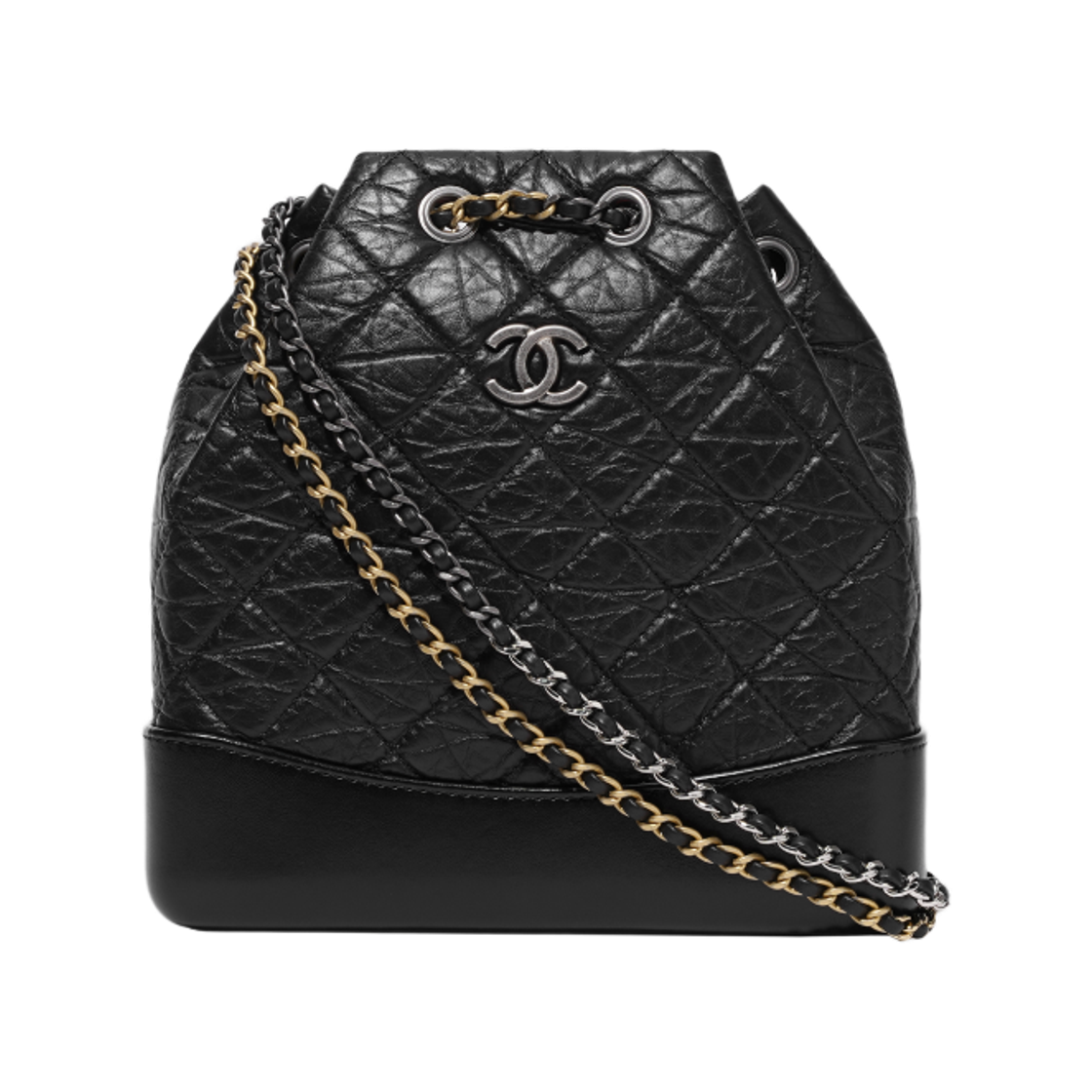 샤넬 가브리엘 백팩 스몰 빈티지 카프스킨 & 골드 실버 메탈 블랙(Chanel Small Gabrielle Backpack Aged Calfskin & Gold Silver Black)