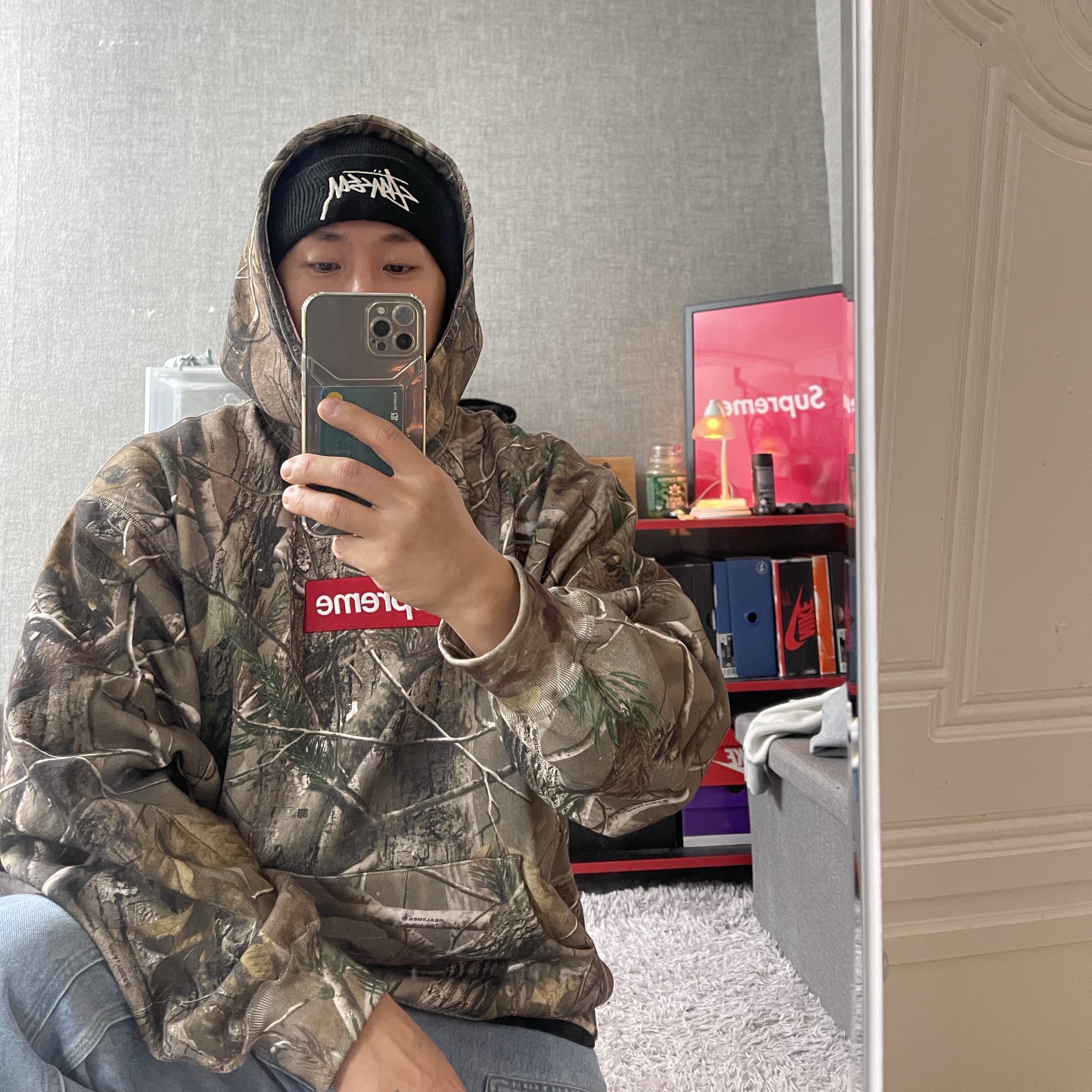 Supreme Box Logo Hooded Sweatshirt Realtree AP Camo - 25FW 착용 스타일 - 2
