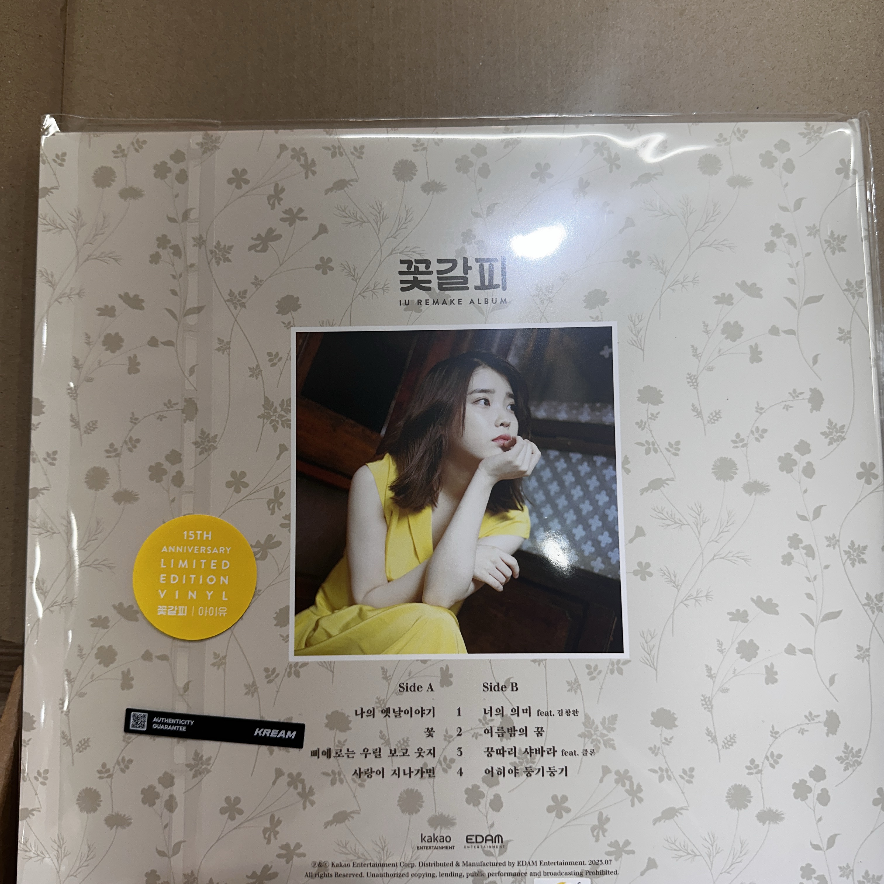 IU Remake Album A Flower Bookmark (Edam Ver.) LP 착용 스타일 - 2