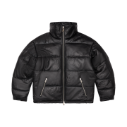 Denim Tears Embossed Leather Wreath Puffer Black