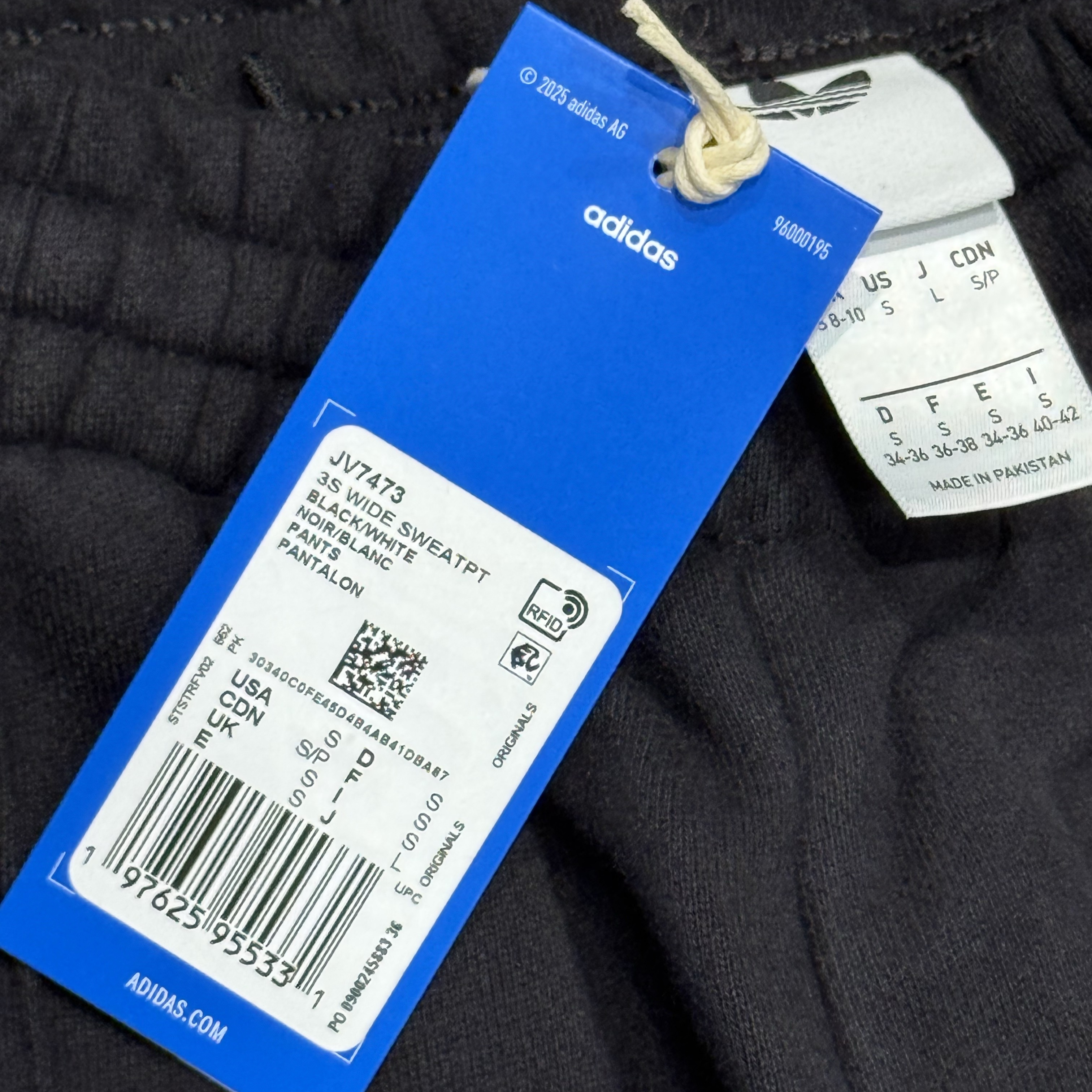 (W) Adidas Adicolor 3-Stripes Wide Sweatpants Black White - US Sizing 착용 스타일 - 2