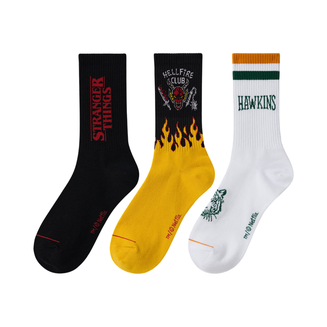 무신사 스탠다드 x 기묘한 이야기 스케이트 삭스 (3개입)(Musinsa Standard x Stranger Things Skate Socks (3 Pack))
