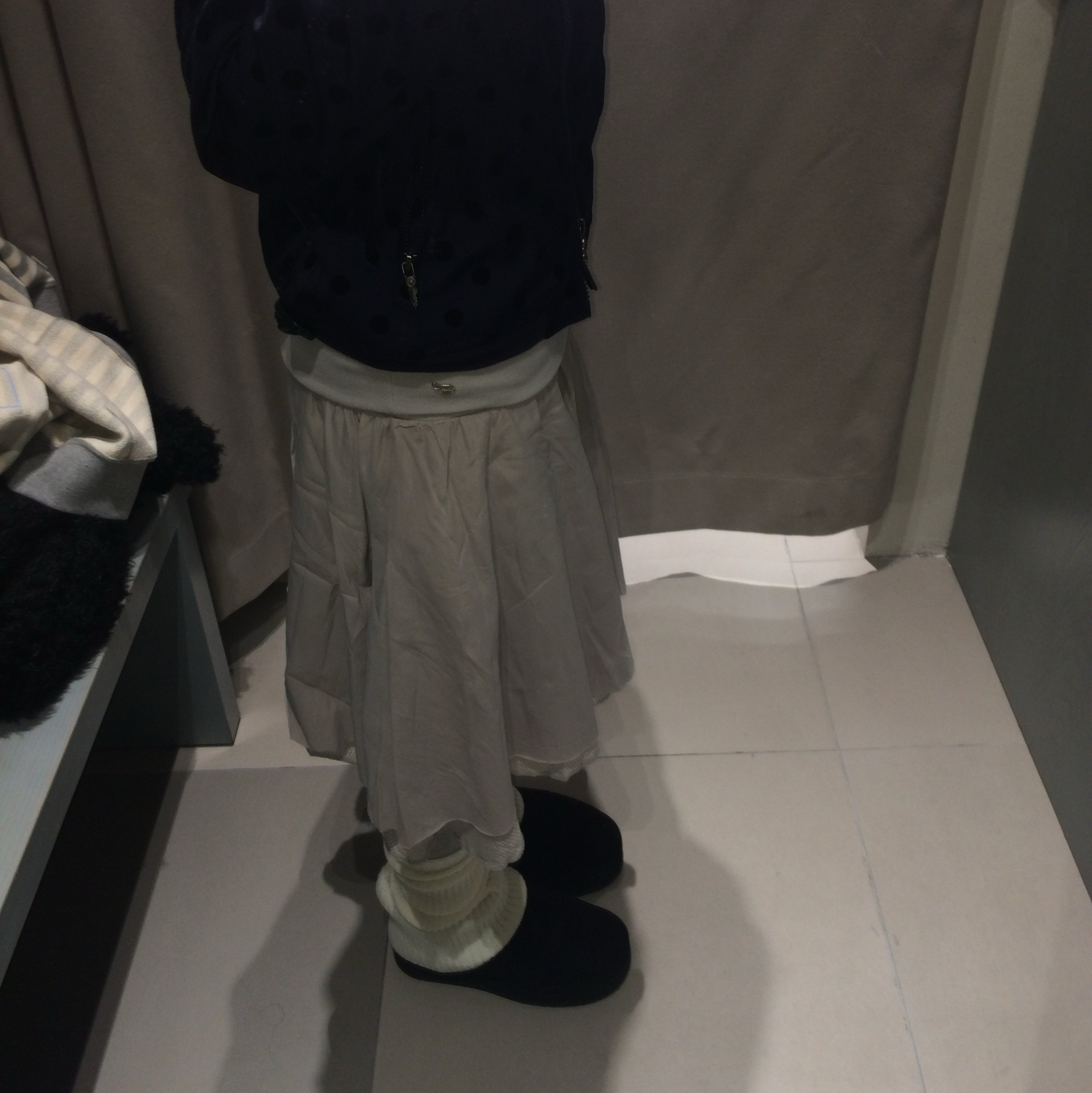 COYSEIO Double Shirring Skirt Grey 착용 스타일 - 1