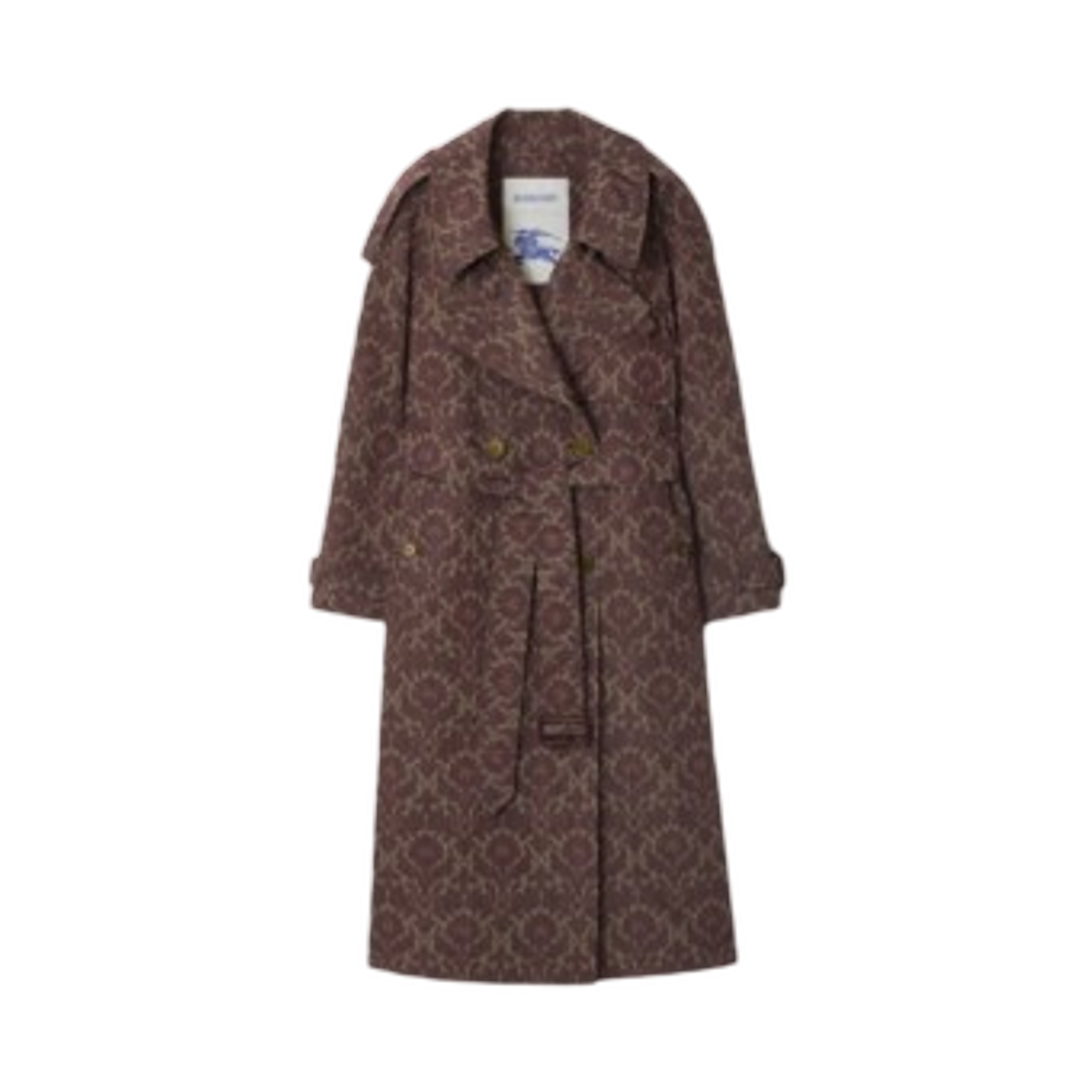 (W) 버버리 롱 바로크 비스코스 블렌드 피츠로비아 트렌치 코트 더치스 레드((W) Burberry Long Baroque Viscose Blend Fitzrovia Trench Coat Duchess Red) - 1
