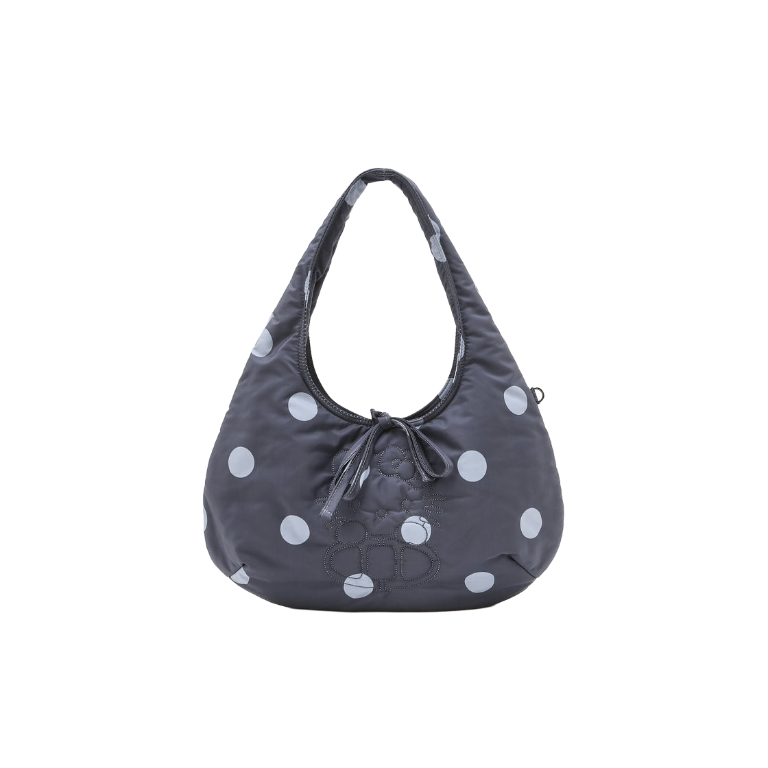 AABA6E016BK Hello Kitty x Athe Dot Gray Kitty Embroidered Shoulder Bag