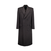 Undermycar 25FW Slim Fit Tailored Double Coat Dark Brown