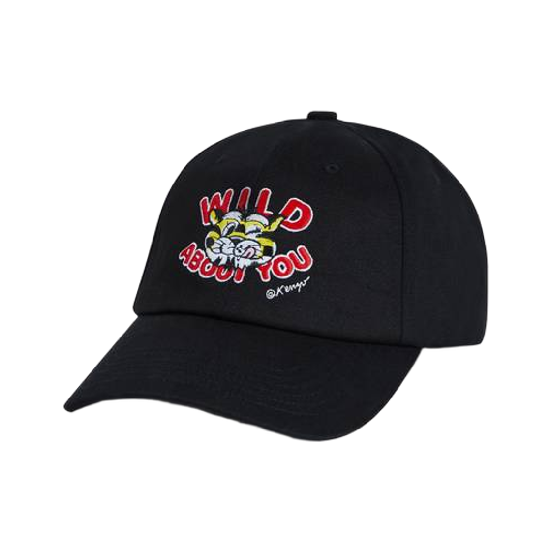 겐조 와일드 타이거 자수 코튼 캡 블랙(Kenzo Wild Tiger Embroidered Cap in Cotton Black)