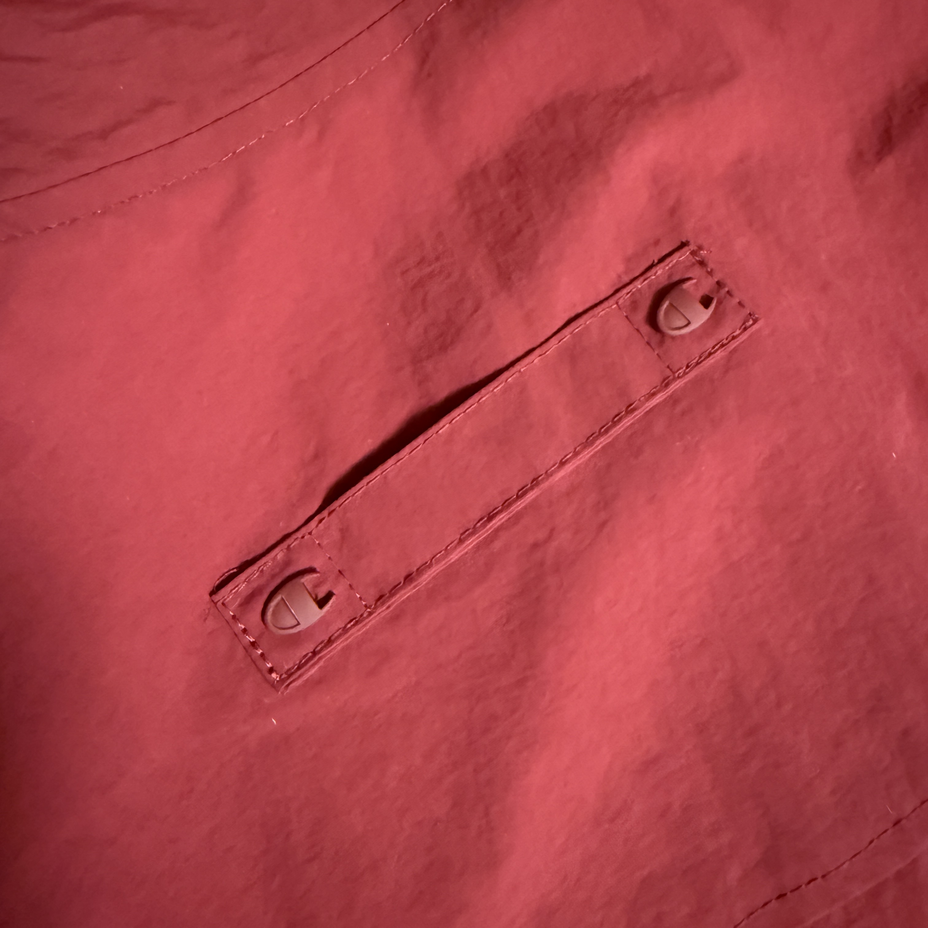 Zara x Champion Technical Patch Jacket Red 착용 스타일 - 5