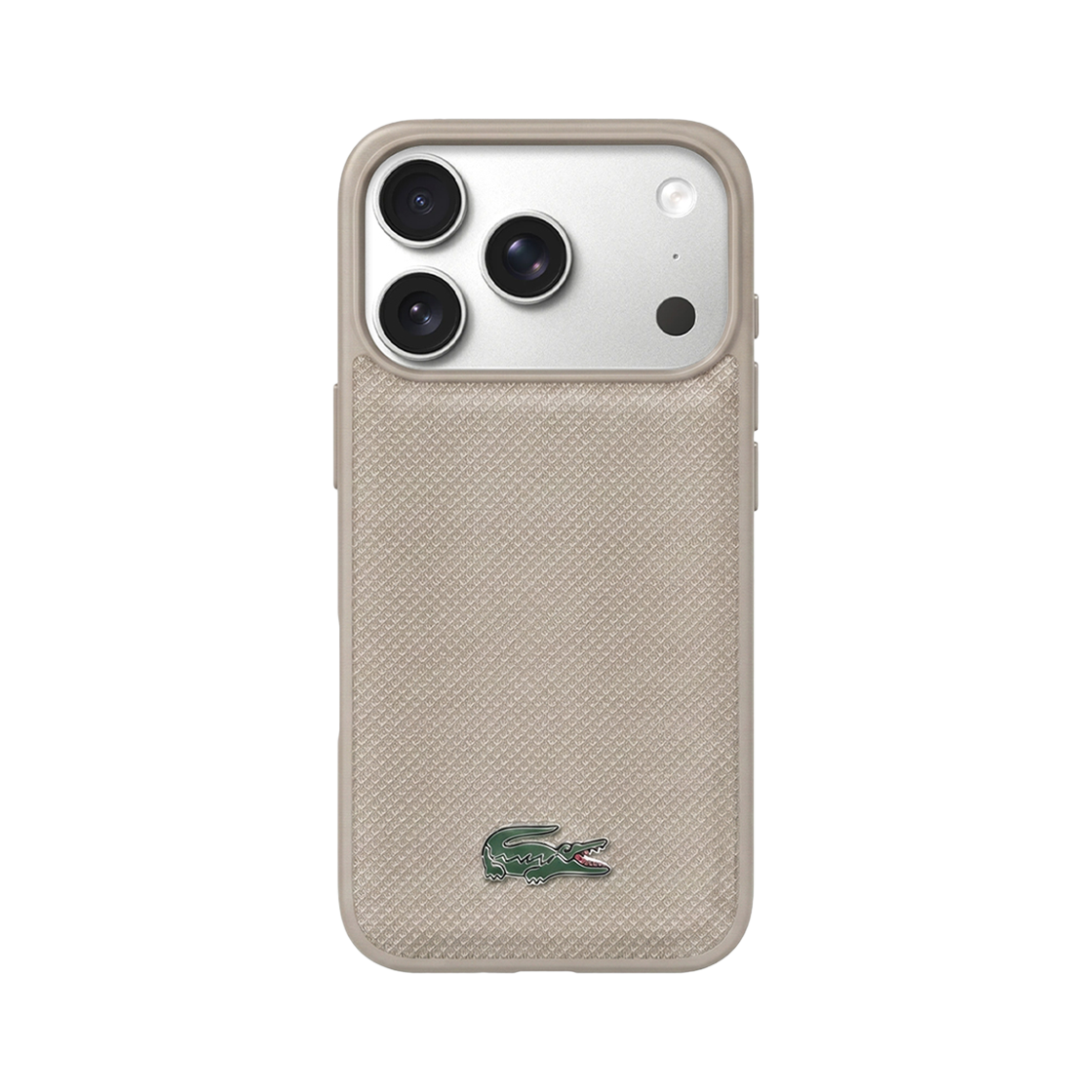 LCHMP17XPLAT LACOSTE HARD ICONIC PETIT PIQUE PU LACQUER LOGO MAGSAFE CASE  iPhone 17 Pro Max  BEIGE