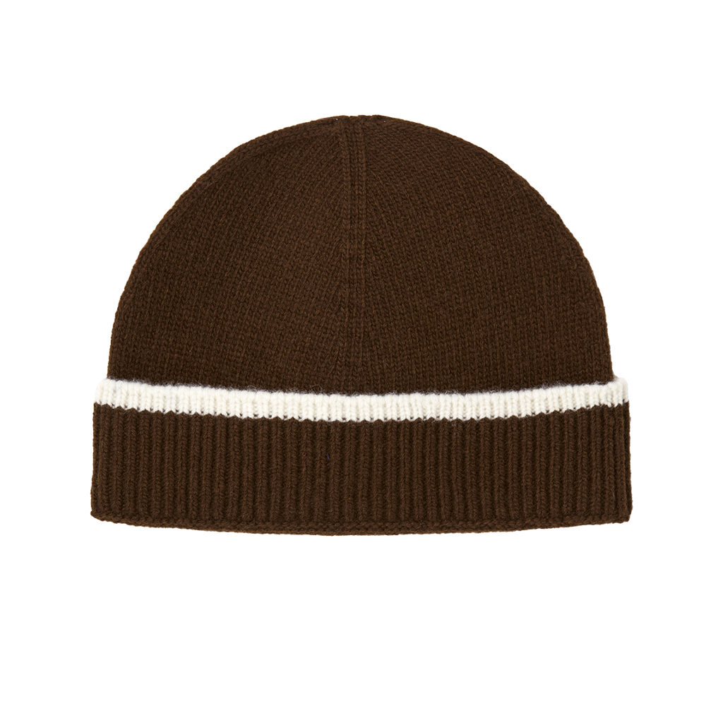 스니즈 매거진 콘트레스트 스트라이프 울 비니 브라운(SNEEZE Magazine Contrast Stripe Wool Beanie - Brown)