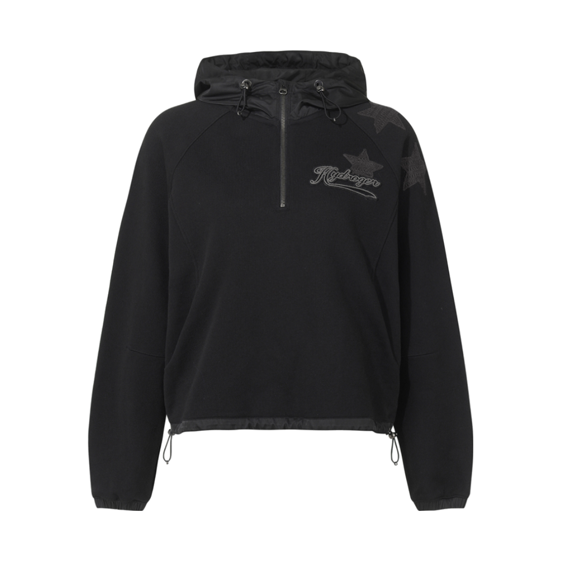 H21E4FH201 HYDROGEN Women's Bone Heart Anorak Hoodie Black