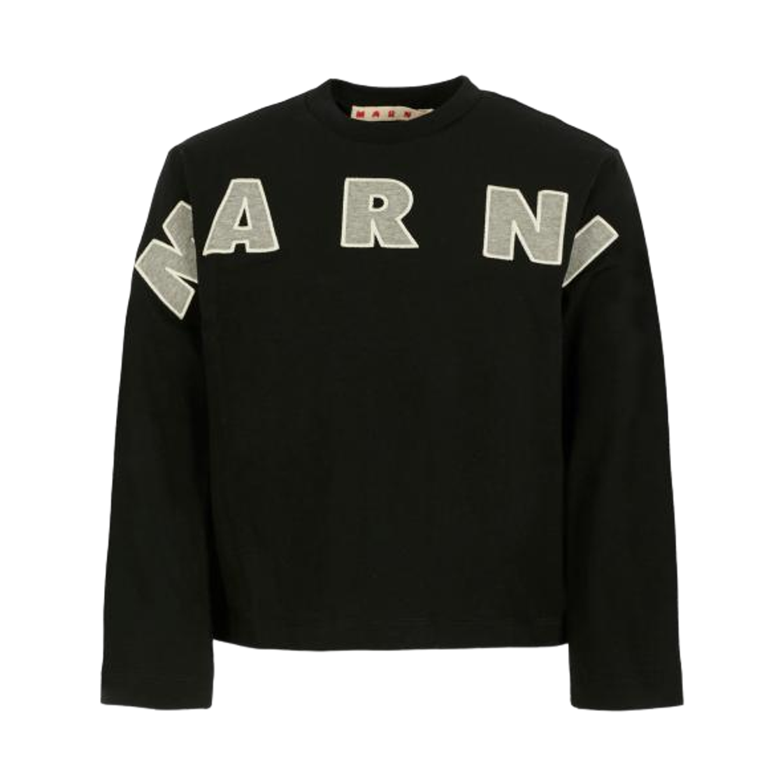 (키즈) 마르니 로고 롱슬리브 티셔츠 블랙((Kids) Marni Logo Long Sleeve T-Shirt Black)