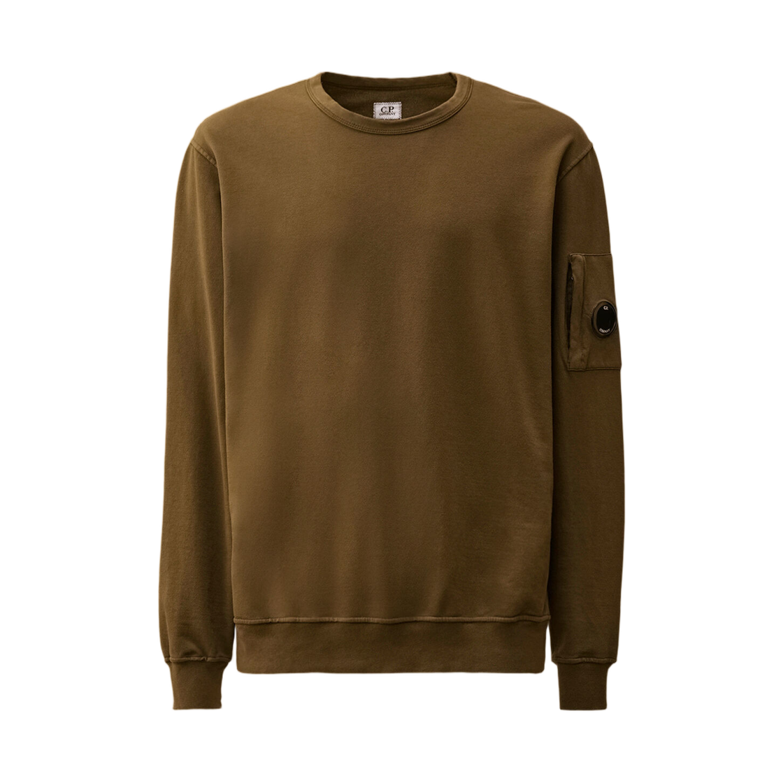 RCCMSS711A002246G683 C.P. Company Light Fleece Crewneck Lens Sweatshirt Ivy Green - 25FW