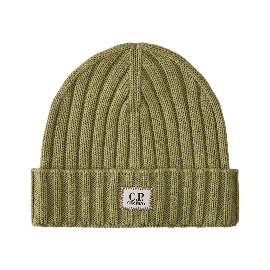 C.P. 컴퍼니 엑스트라파인 메리노 울 로고 비니 티 그린 - 25FW(C.P. Company Extrafine Merino Wool Logo Beanie Tea Green - 25FW) - 1