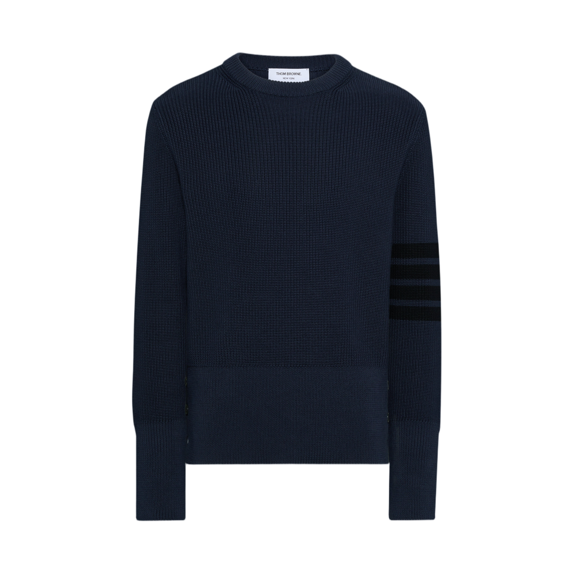 톰브라운 코튼 가디건 스티치 사선 풀오버 네이비(Thom Browne Cotton Cardigan Stitch 4-Bar Pullover Navy) - 1