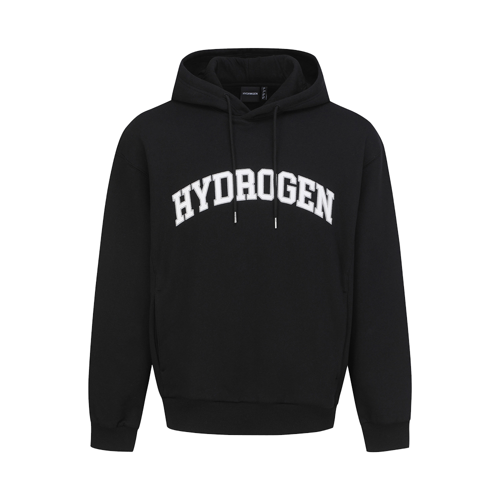 H31D4FH004 HYDROGEN Unisex Daily Fleece Hoodie Black