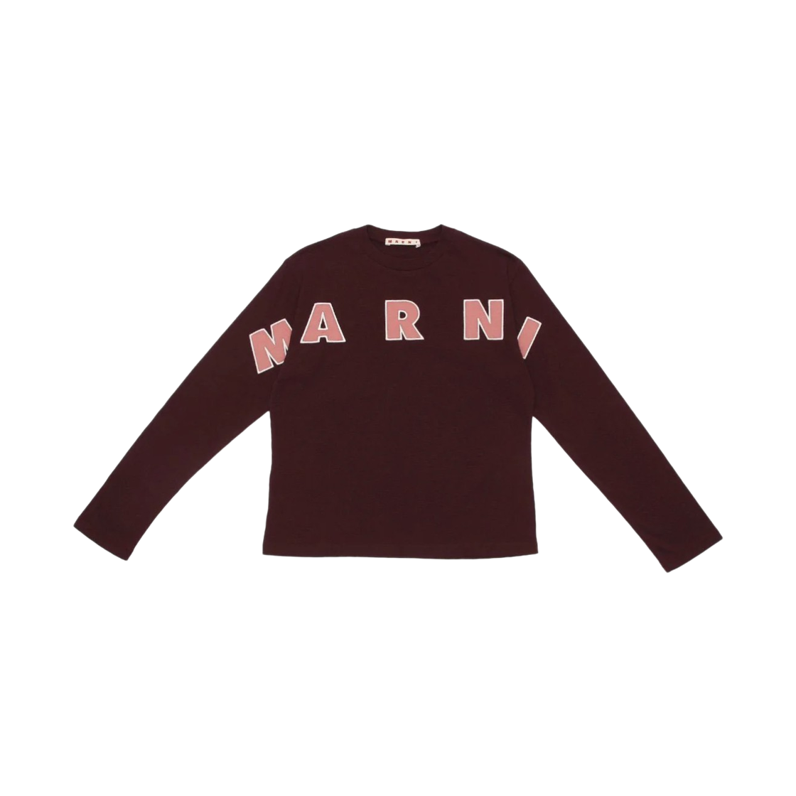 (키즈) 마르니 로고 롱슬리브 티셔츠 보르도((Kids) Marni Logo Long Sleeve T-Shirt Bordeaux)