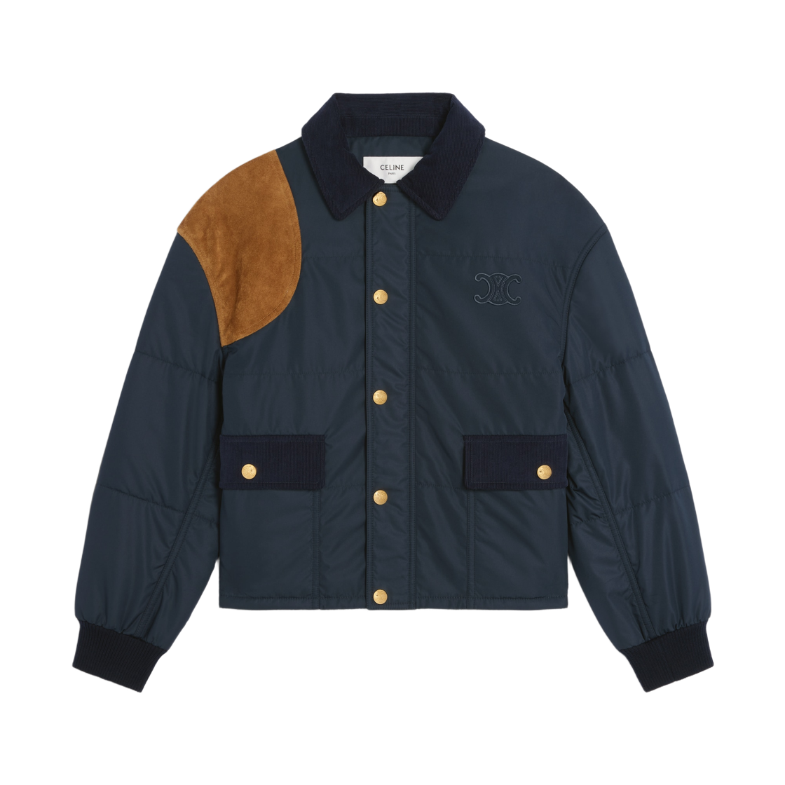 (W) 셀린느 트리옹프 자켓 나일론 다크 네이비((W) Celine Triomphe Jacket in Nylon Dark Navy)