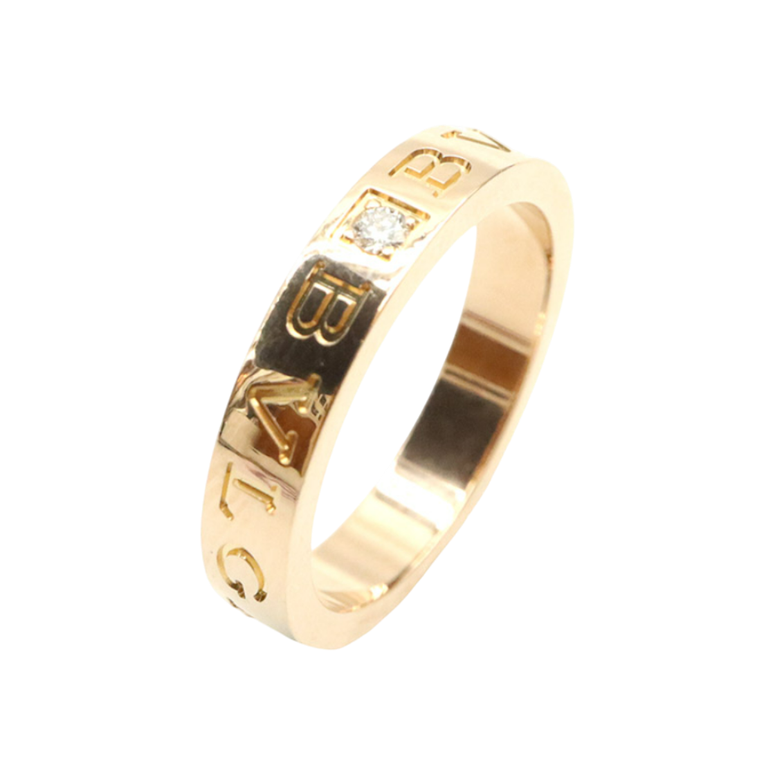 불가리 341828 18K 핑크 골드 다이아 불가리 뉴 BB 반지 57호(Bulgari B.zero1 18K Pink Gold Diamond Ring, Size 57)