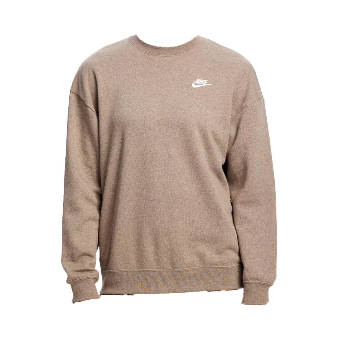 HV2326-214 (W) Nike NSW Club Fleece Loose Crew Neck Sweatshirt Mink Brown Heather (HV2326-214)