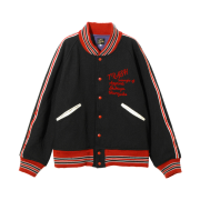 Needles Deconstructed Lettered Jacket Wool Melton Black