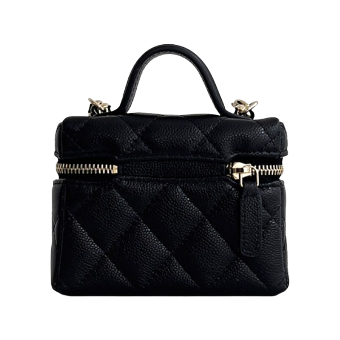 샤넬 클래식 미니백 참 그레인드 샤이니 카프스킨 & 골드 메탈 블랙(Chanel Classic Mini Bag Charm Grained Shiny Calfskin & Gold Black) - 3