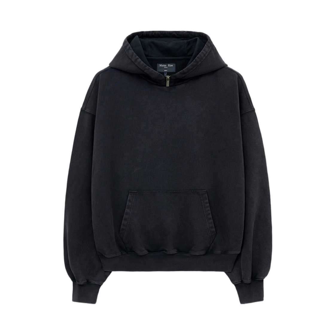 마뗑킴 지퍼 포인트 워시드 후디 차콜(Matin Kim Zipper Point Washed Hoody In Charcoal) - 1