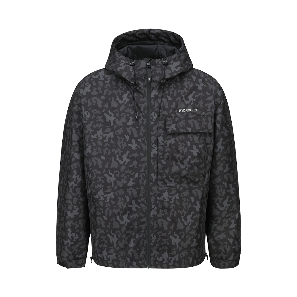 H31D3JP411 HYDROGEN Unisex Heritage Camo Print Jacket Black