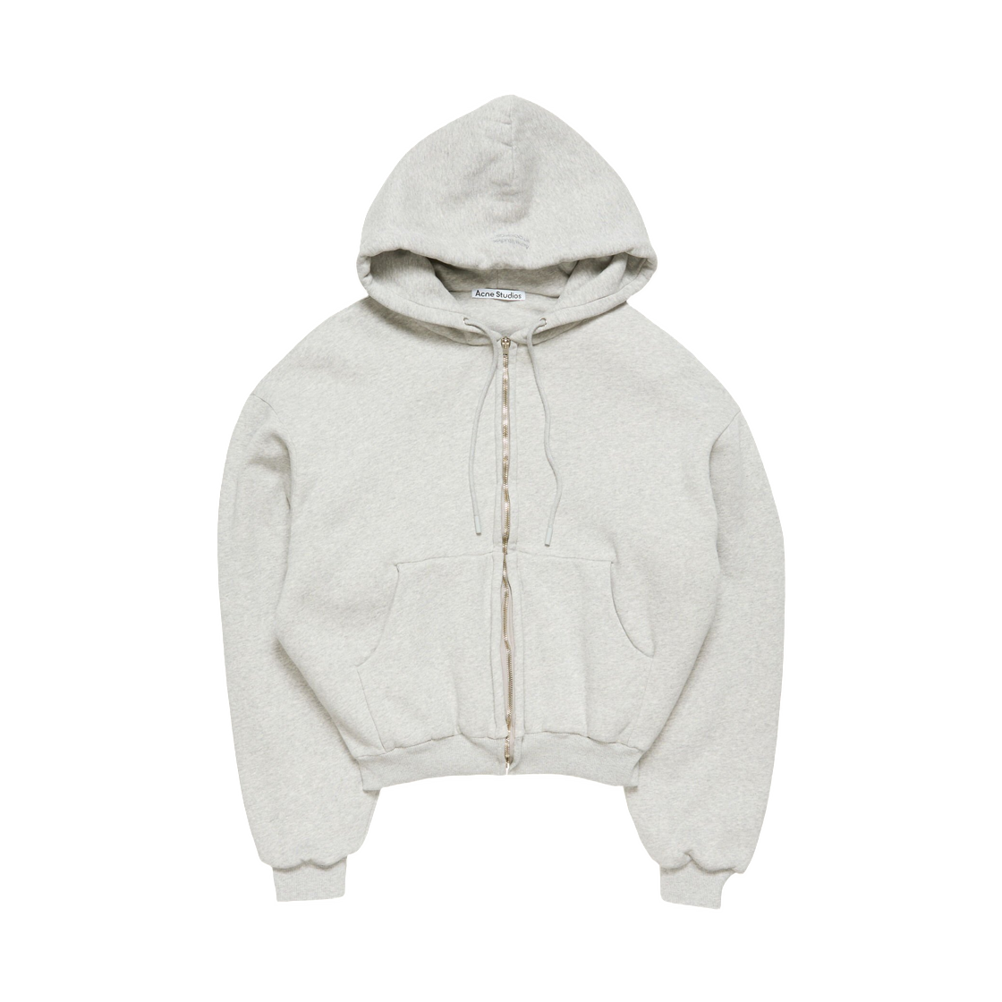 AI0187-990 Acne Studios Hooded Zip Up Sweatshirt Grey Melange