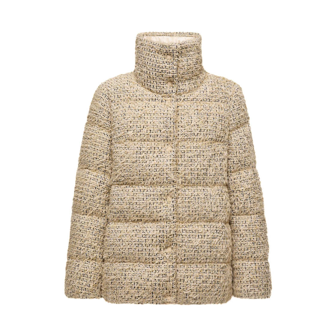 K2-093-1A00243-5991Z-M12 (W) Moncler Cochelle Tweed Short Down Jacket Beige - 25FW