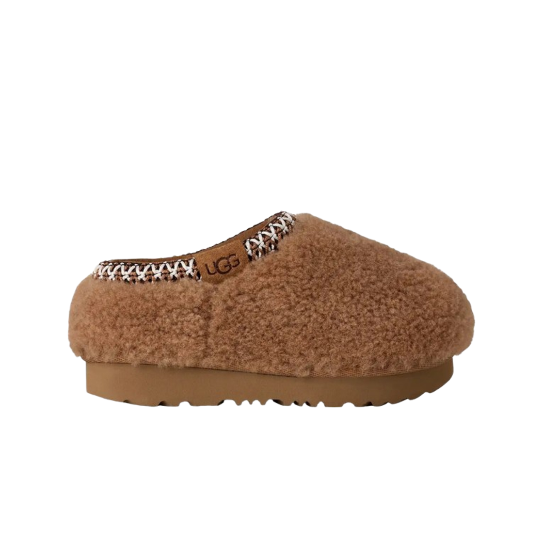 (키즈) 어그 타스만 맥시 컬리 슬리퍼 체스트넛((Kids) UGG Tasman Maxi Curly Slipper Chestnut) - 1