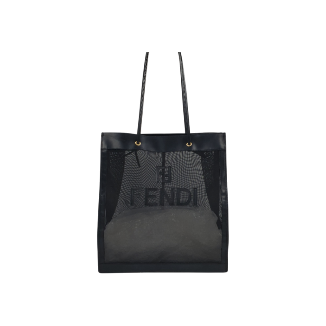 펜디 블랙 메쉬 숄더백 쇼퍼백(Fendi Black Mesh Shoulder Shopper Bag)