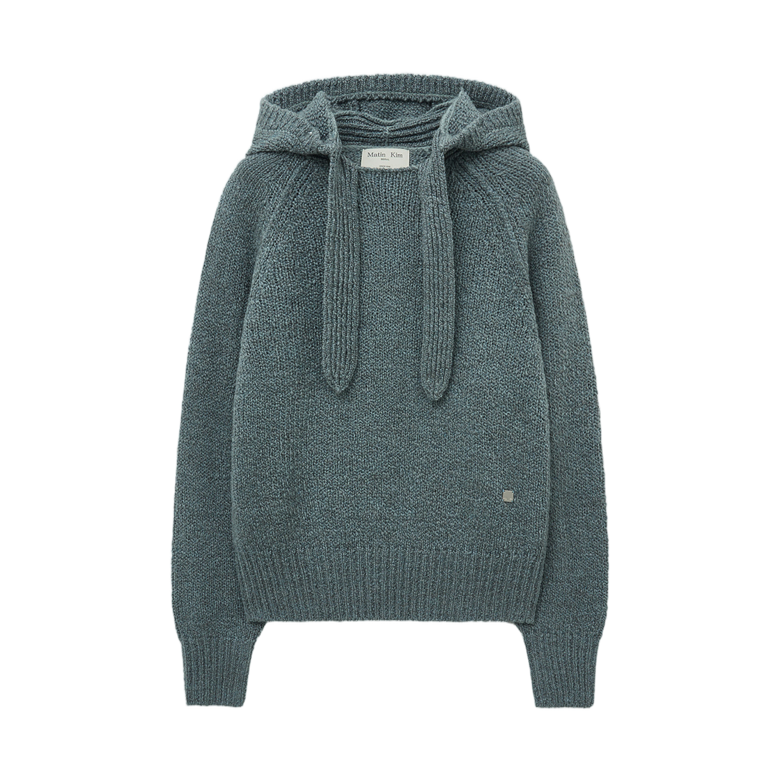MK259OPO022MBL (W) Matin Kim Muffler Point Hoody Pullover In Blue