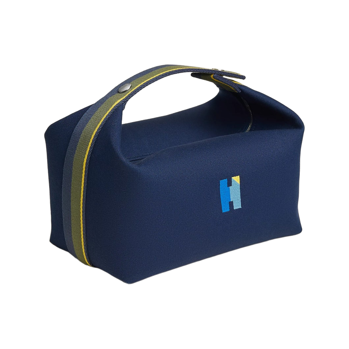 H104347M04 Hermes Large Bride-A-Brac H Pavillon Case Canvas & Marine