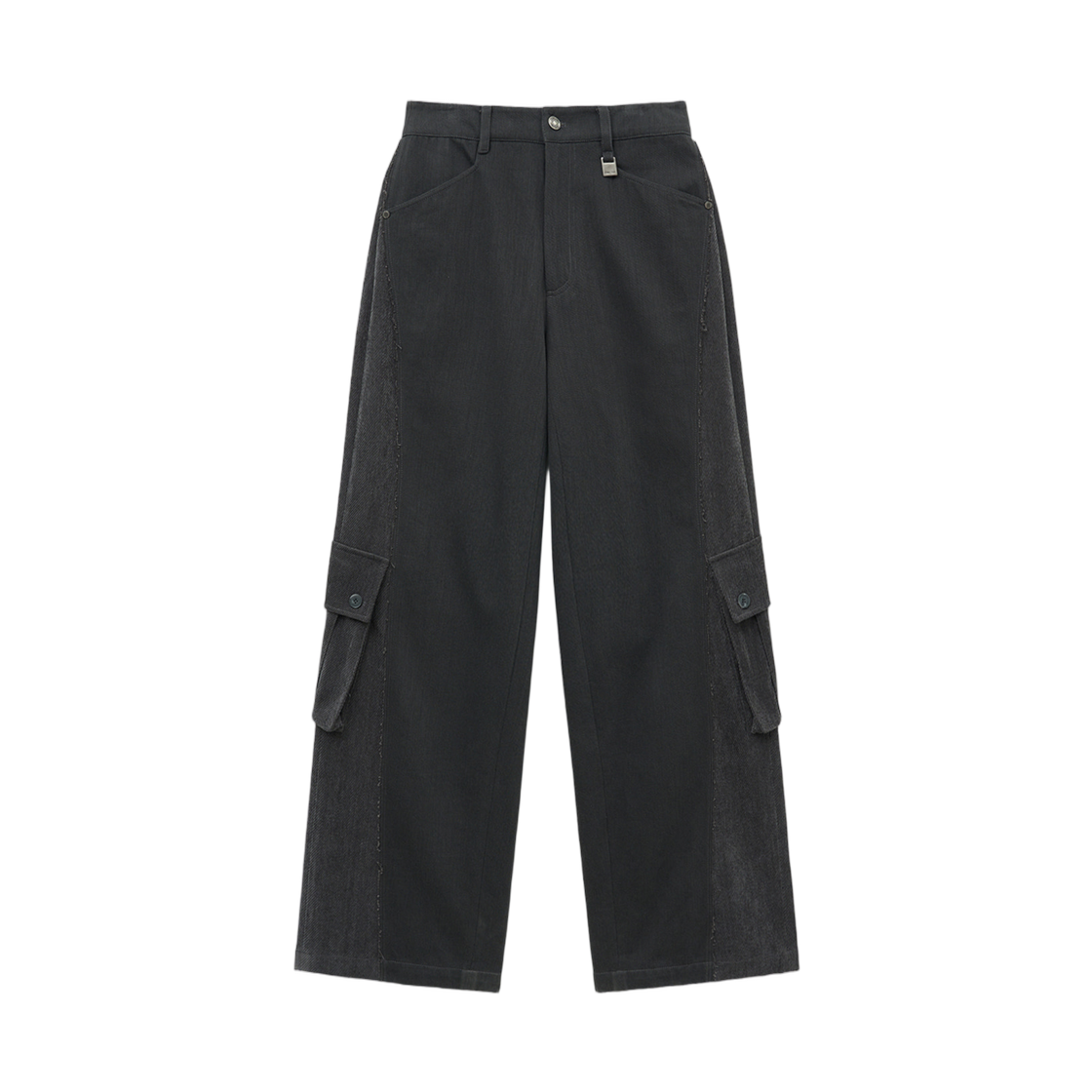 MK259OPT046MCH (W) Matin Kim Big Pocket Two Tone Wide Pants In Charcoal