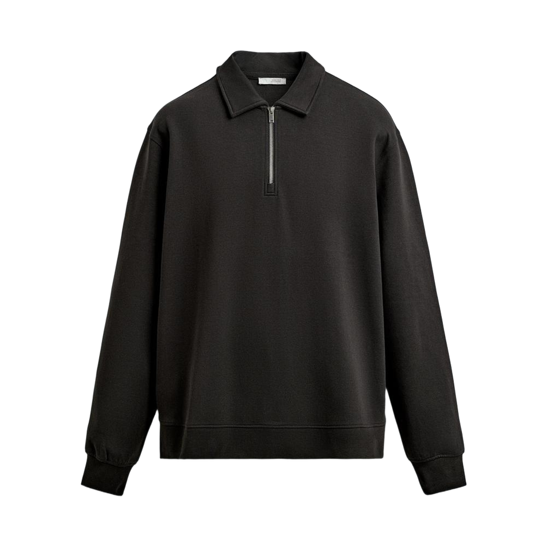 자라 인터락 폴로 지퍼 스웨트셔츠 브라운 토프(Zara Interlock Polo Zipper Sweatshirt Brown Taupe)