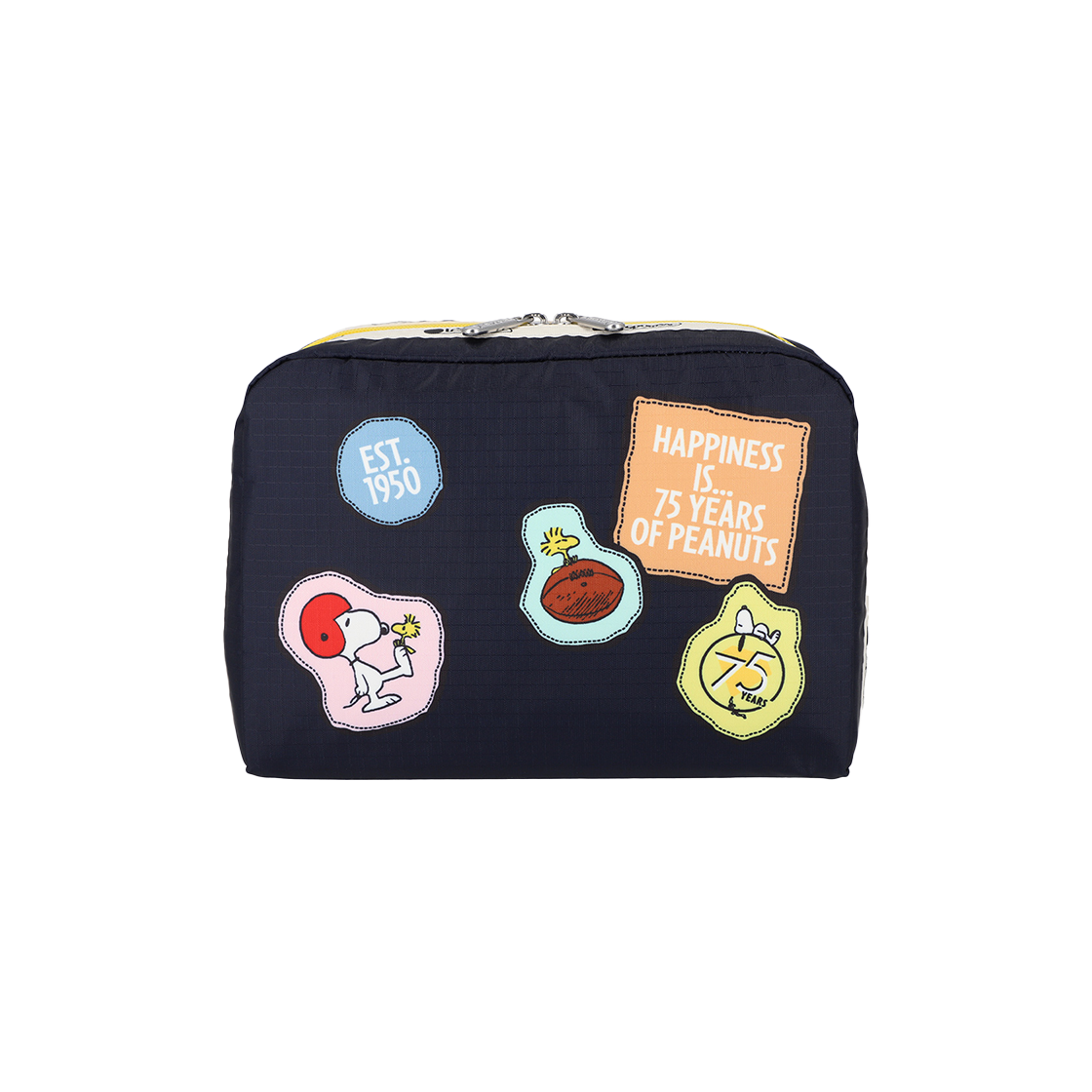 레스포색 피너츠 패치워크 코스메틱 엑스라지 렉탱귤러 코스메틱 파우치