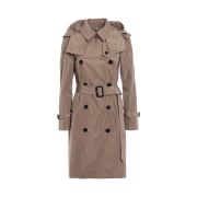 (W) Burberry Amberford Taffeta Trench Coat Dark Beige